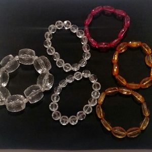 Bundle of 6 Resin Beaded Bracelets